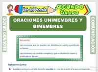 Tipos de oraciones - Grado 2 - Quizizz