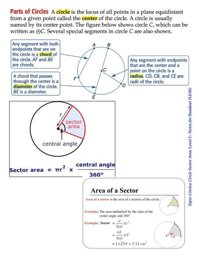 11.1 Circumf. & Arc Length/ 11.2 Areas of Circles & Sectors problems ...