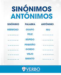 EJERCICIOS DE SINÍNIMOS Y ANTÓNIMOS | Other - Quizizz