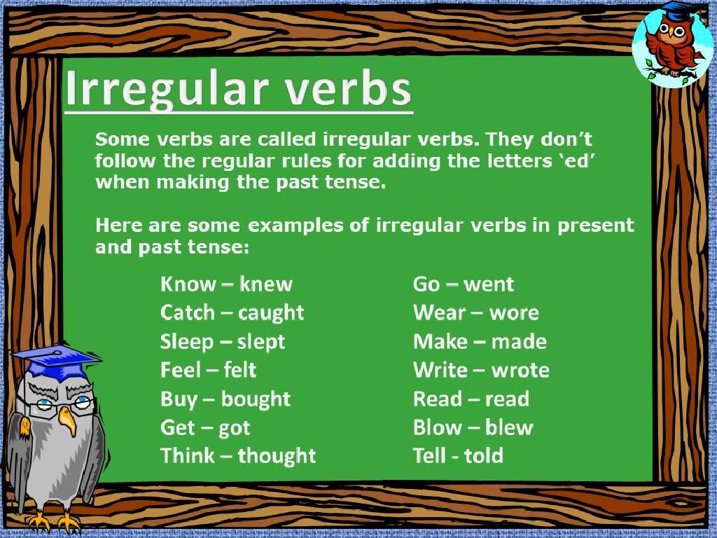 Irregular Verbs Present Simple English Quizizz