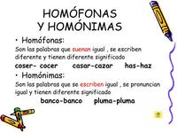 Homófonos y homógrafos - Grado 7 - Quizizz