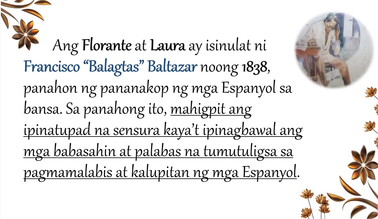 Kaligirang Pangkasaysayan Ng Florante At Laura Quizizz