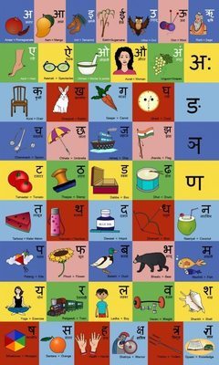 hindi alphabets with two pictures