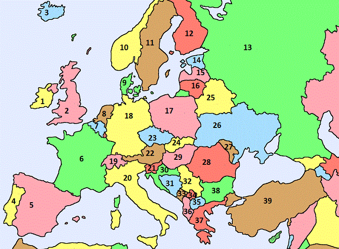 Map Of Europe Economics Quiz Quizizz