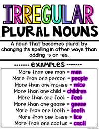Irregular Plural Forms - Grade 2 - Quizizz