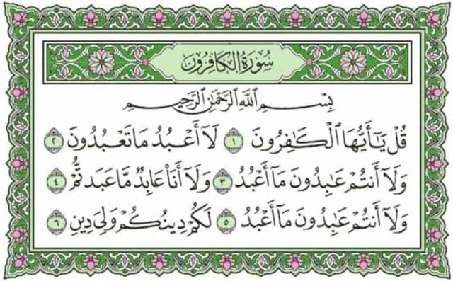 Surat al kafirun diturunkan di kota