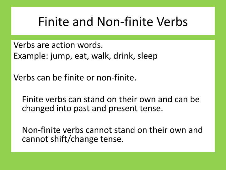 Finite and Non-finite verbs | English - Quizizz